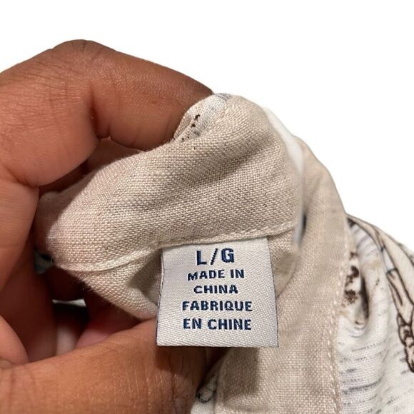 Tommy Bahama Button Up Mens L Cotton Hawaiian Hula Girl Luau Vacay Party Shirt - Picture 3 of 5